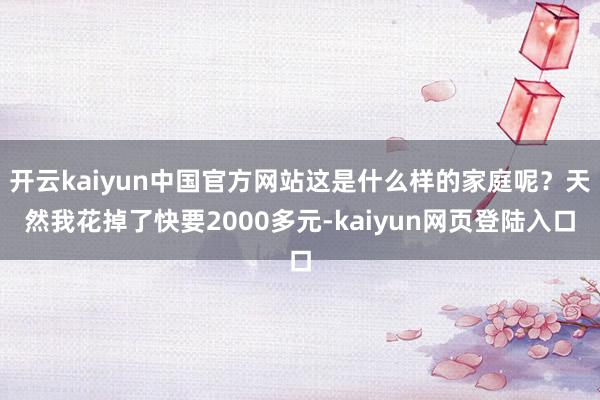 开云kaiyun中国官方网站这是什么样的家庭呢？天然我花掉了快要2000多元-kaiyun网页登陆入口